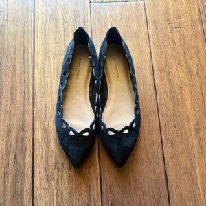 Banana Republic-Black Suede Flat-Sz 8